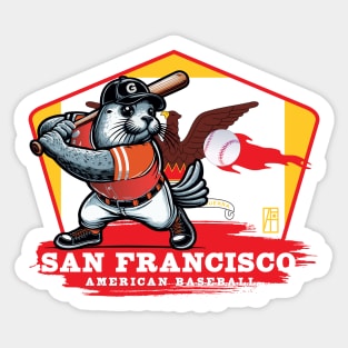 USA - American BASEBALL - San Francisco - Baseball mascot - San Francisco baseball Sticker